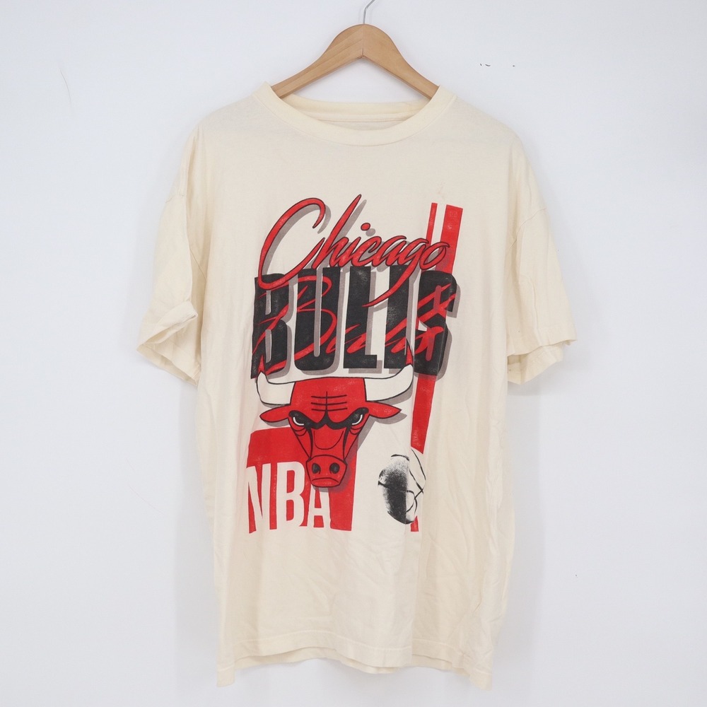 Chicago Bulls T-Shirt Mens XLT Cream NBA Basketball Abercrombie & Fitch